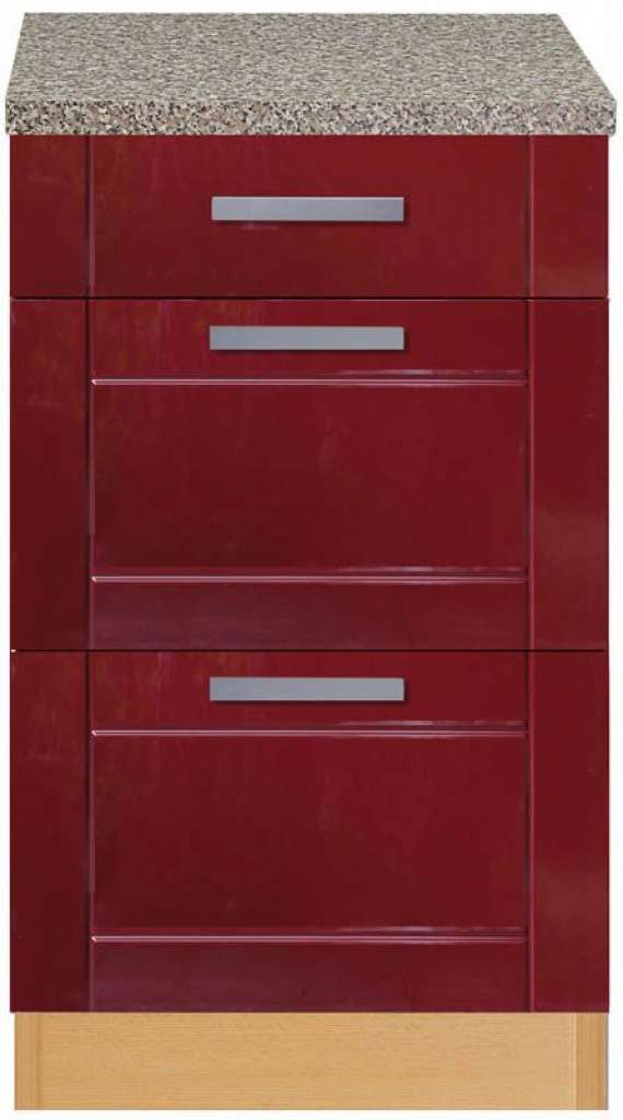 Küchen-Unterschrank in Rot 50 cm breit
