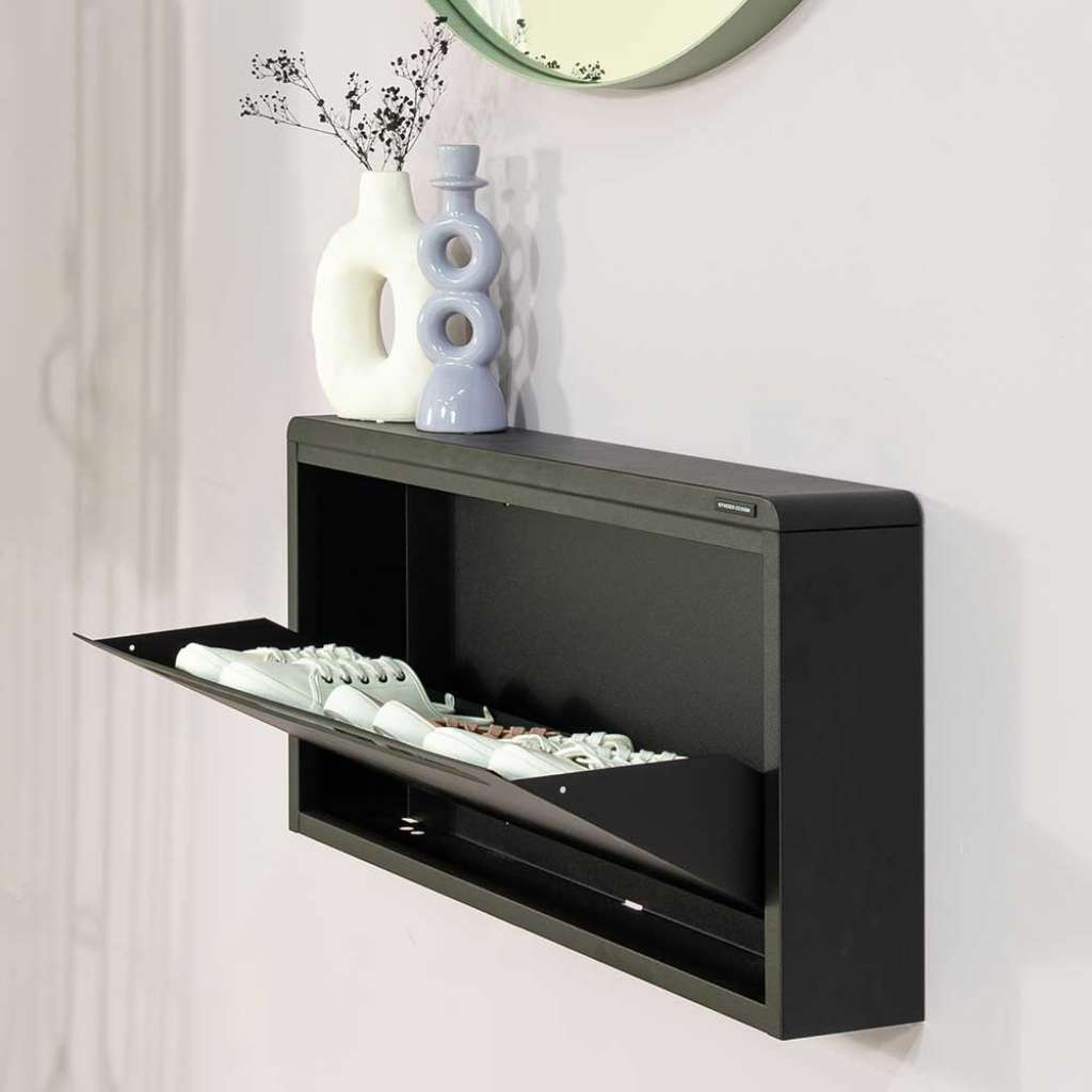 Schuhschrank Wandschrank in modernem Design mit Klappe