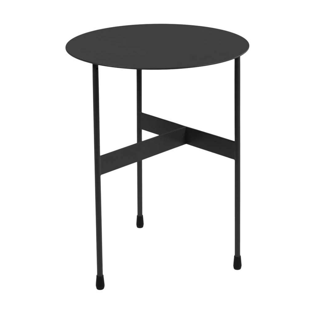 Beistelltisch Sofatisch in Schwarz mit runder Tischplatte