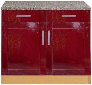 Unterschrank in Hochglanz Rot