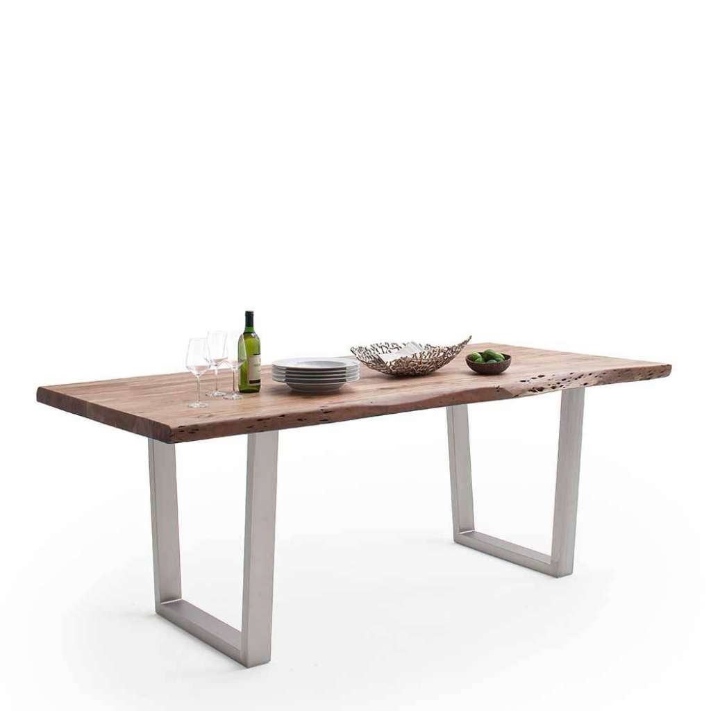 Esstisch Esszimmertisch aus Akazie Massivholz mit natürlicher Baumkante