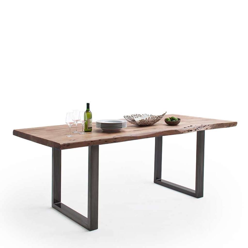 Esstisch Holztisch aus Akazie Massivholz mit natürlicher Baumkante