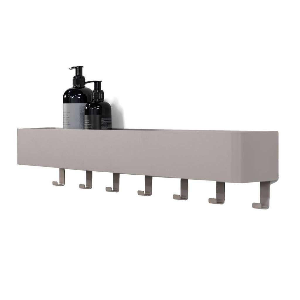 Hängeregal Wandablage in Taupe 7 Kleiderhaken