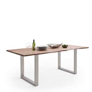 Esstisch Holztisch aus Massivholz mit natürlicher Baumkante