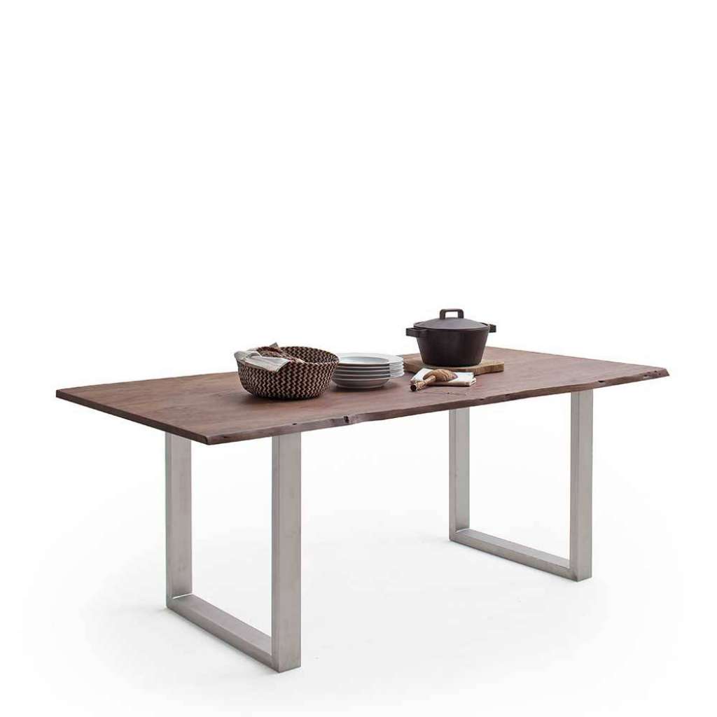 Esstisch Esszimmertisch Baumkante Metallgestell