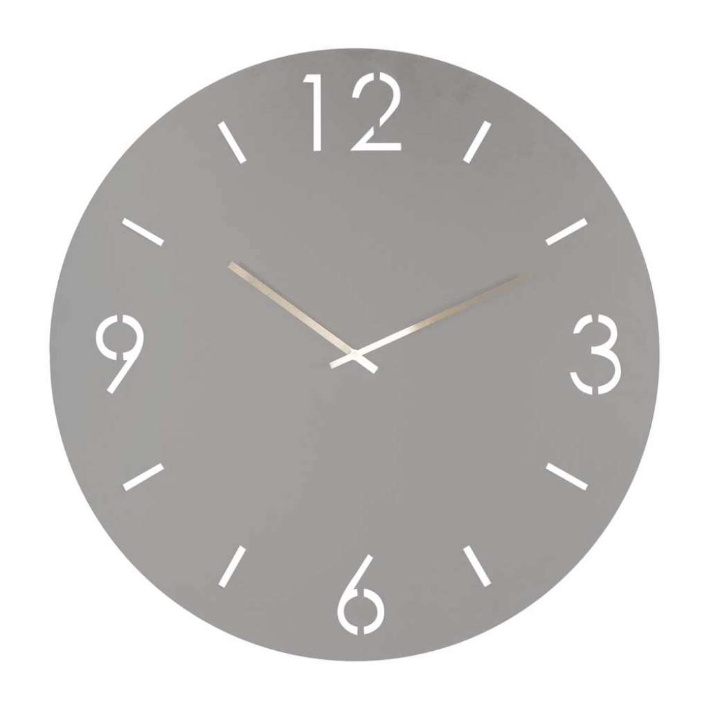 Metall Uhr Wanduhr im Skandi Design in Taupe