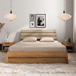 Holzbett in Wildeichefarben Beige