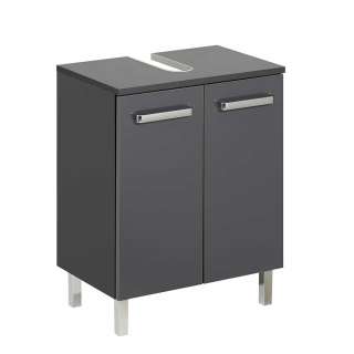 Waschbeckenunterschrank mit Drehtüren Metallgriffen