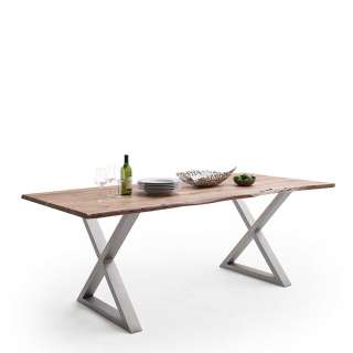 Esstisch Holztisch in modernem Design mit X Gestell