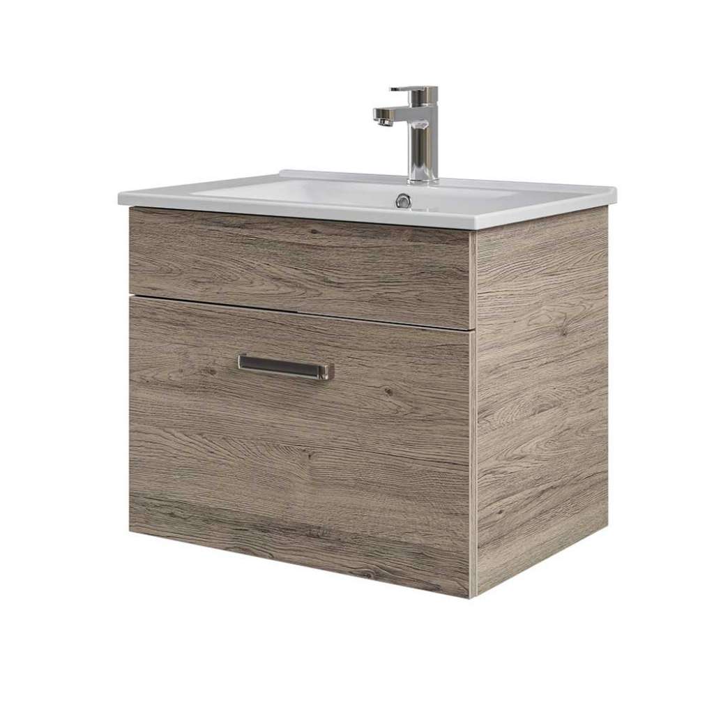 Waschbeckenunterschrank Badunterschrank mit einer Schublade in in Eiche San Remo