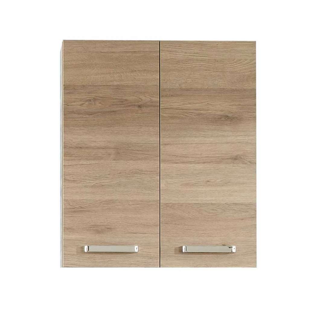 Hängeschrank Wandschrank mit Drehtüren und Metallgriffen