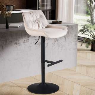 Barhocker in Beige und Schwarz aufwendigen Steppungen