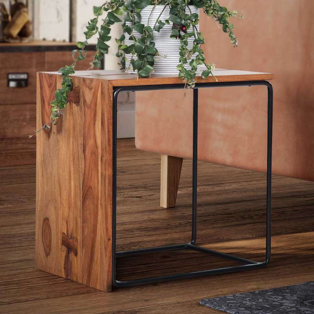 Beistelltisch Couchtisch in Sheeshamfarben und Schwarz