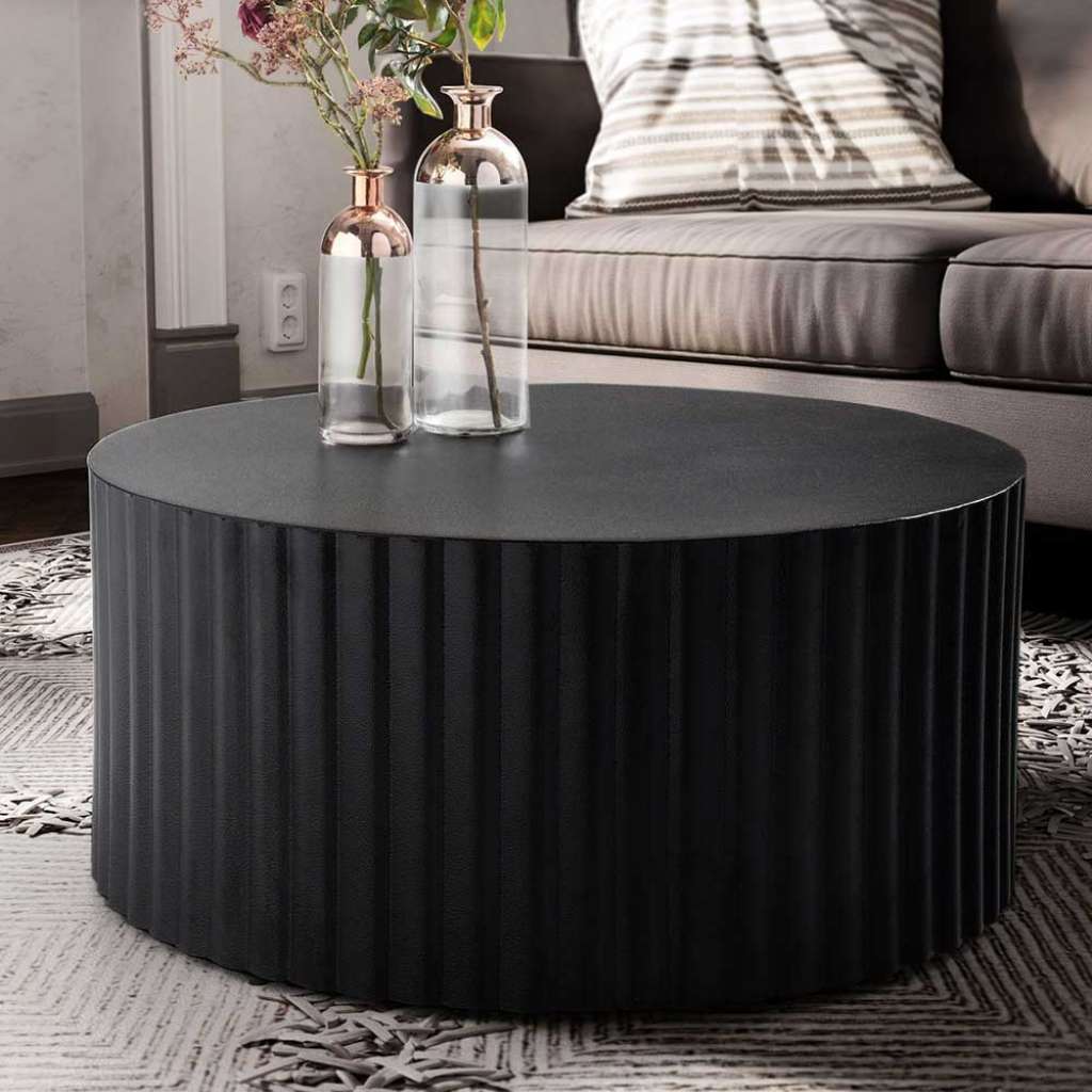 Couchtisch Designtisch in runder Form - Schwarz