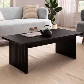 Couchtisch Wohnzimmertisch mit Zierfräsungen in Schwarz