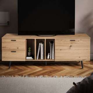 TV Board Sideboard in Wildeichefarben im Skandi Design