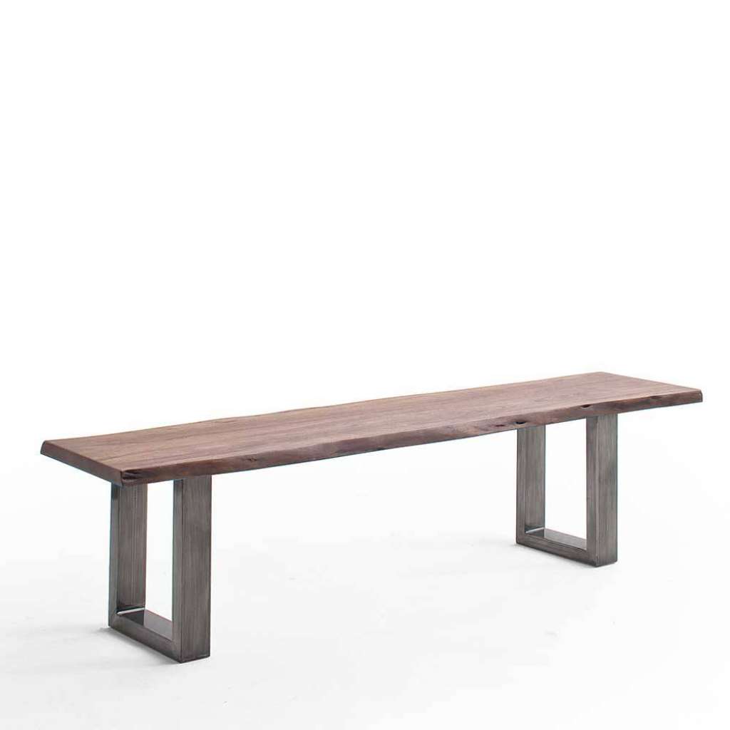 Sitzbank Holzbank 47 cm Sitzhöhe mit Bügelgestell