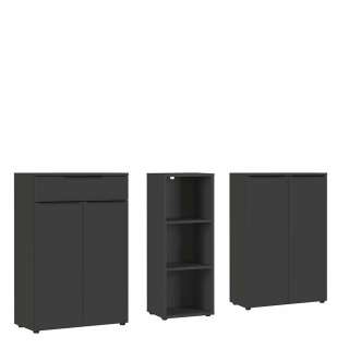 Aktenschrank Set Büroschränke melaminbeschichtet in modernem Design (dreiteilig)