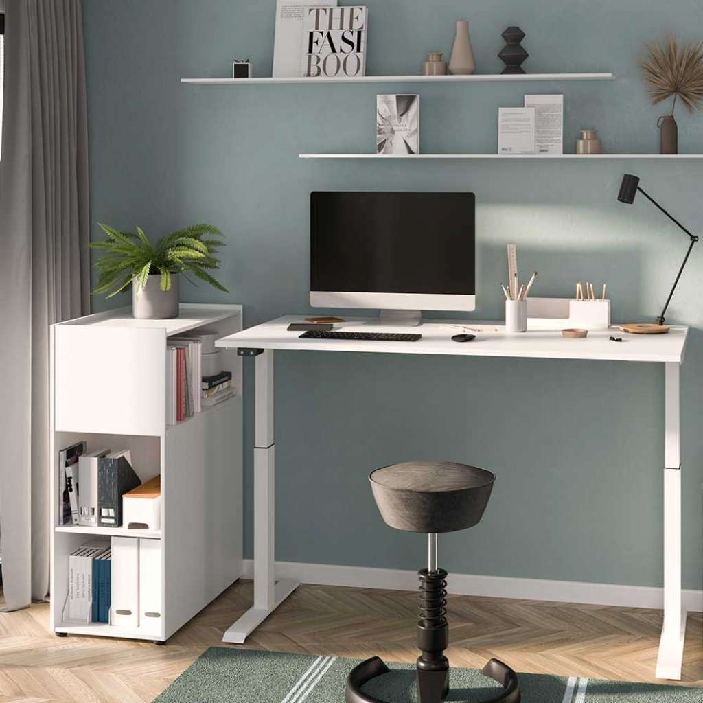 Bürokombination modern Büromöbel in Weiß Made in Germany (zweiteilig)