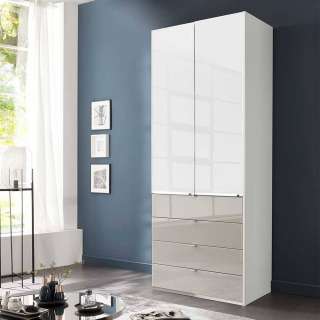 Kleiderschrank Schlafzimmerschrank mit vier Schubladen und Drehtüren