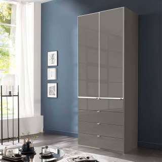 Kleiderschrank Schlafzimmerschrank mit vier Schubladen und Metallgriffen