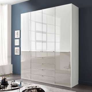 Kleiderschrank Schlafzimmerschrank in Hellgrau und Weiß
