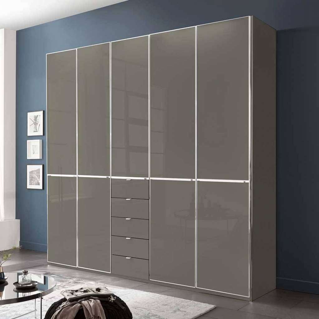 Kleiderschrank Schlafzimmerschrank mit fünf Schubladen in Braun