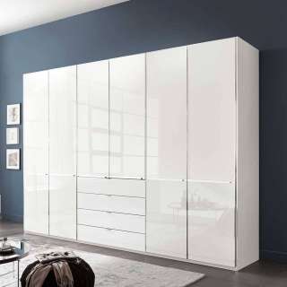 Kleiderschrank Schlafzimmerschrank mit Drehtüren in Weiß