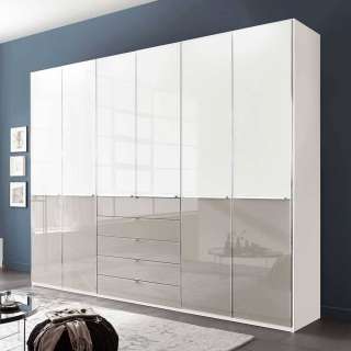 Kleiderschrank Schlafzimmerschrank in Weiß und Hellgrau