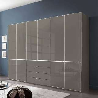 Kleiderschrank Schlafzimmerschrank - Front glasbeschichtet in Braun