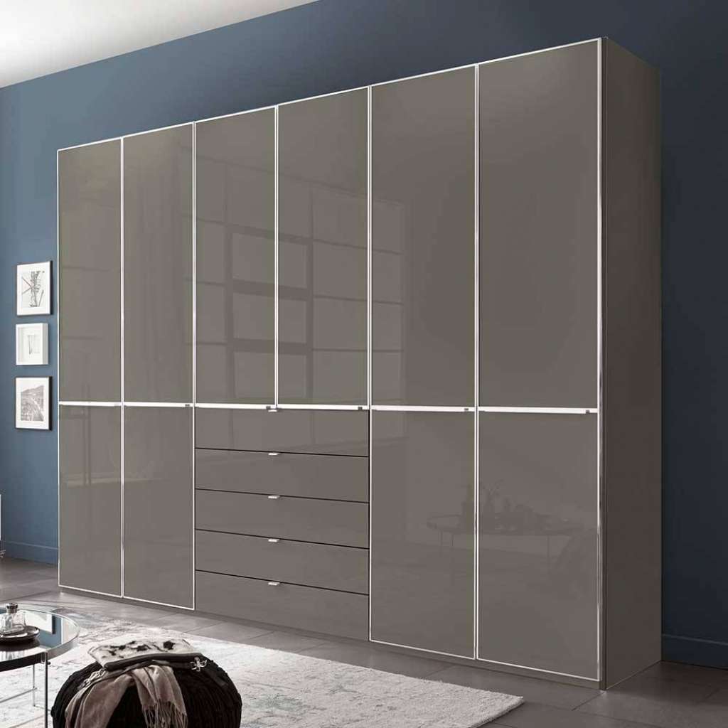 Kleiderschrank Schlafzimmerkleiderschrank mit Drehtüren in Braun