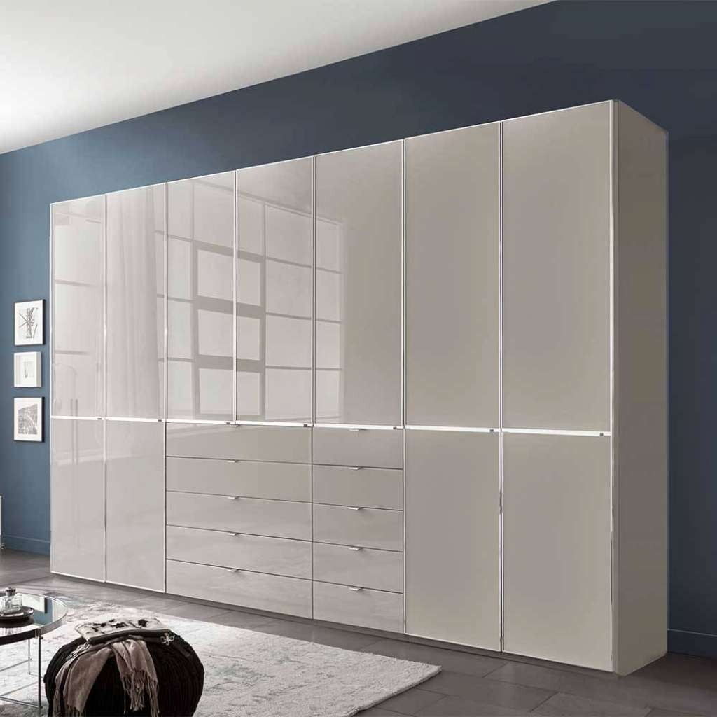 Kleiderschrank Schlafzimmerschrank mit zehn Schubladen in Grau