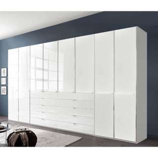 Weißer XXL Kleiderschrank Schlafzimmerschrank 236 cm hoch und 400 cm breit
