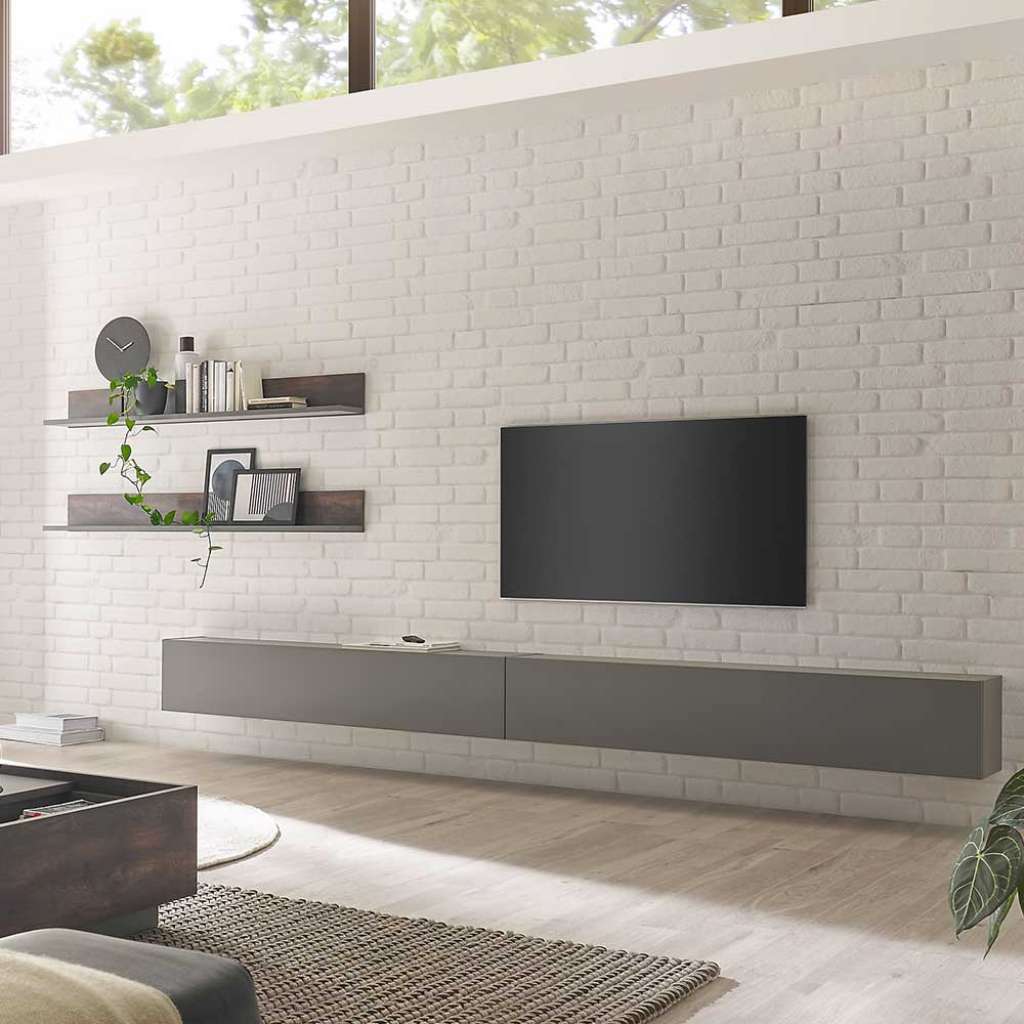 Design Wohnwand in modernem Design melaminbeschichtet (vierteilig)