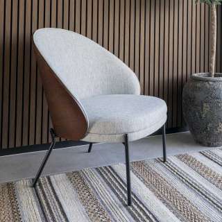 Polstersessel Designsessel im Retrostil mit Vierfußgestell aus Metall