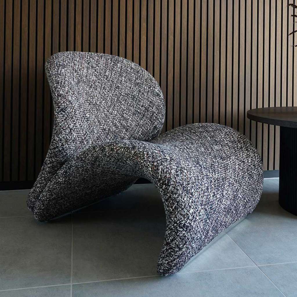Designersessel Polstersessel in modernem Design aus Strukturstoff