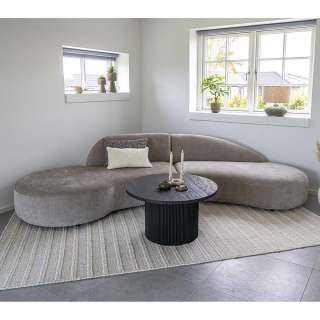 Sofa Designer Sofa in Beige aus Chenillegewebe