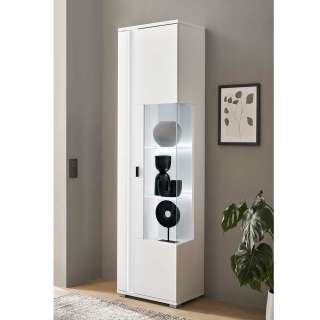 Schrank Vitrine weiß in modernem Design LED Beleuchtung