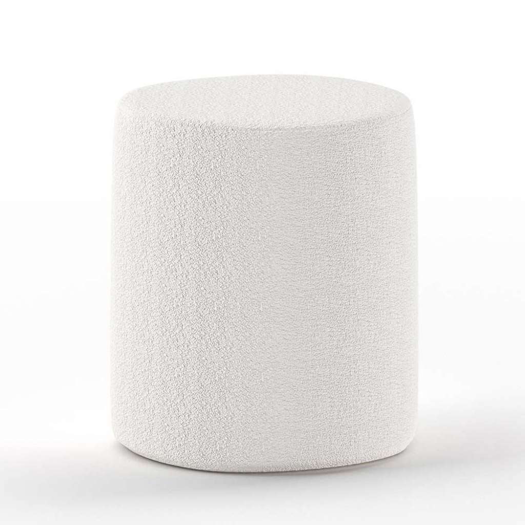 Hocker weiss im Skandi Design 42 cm Sitzhöhe
