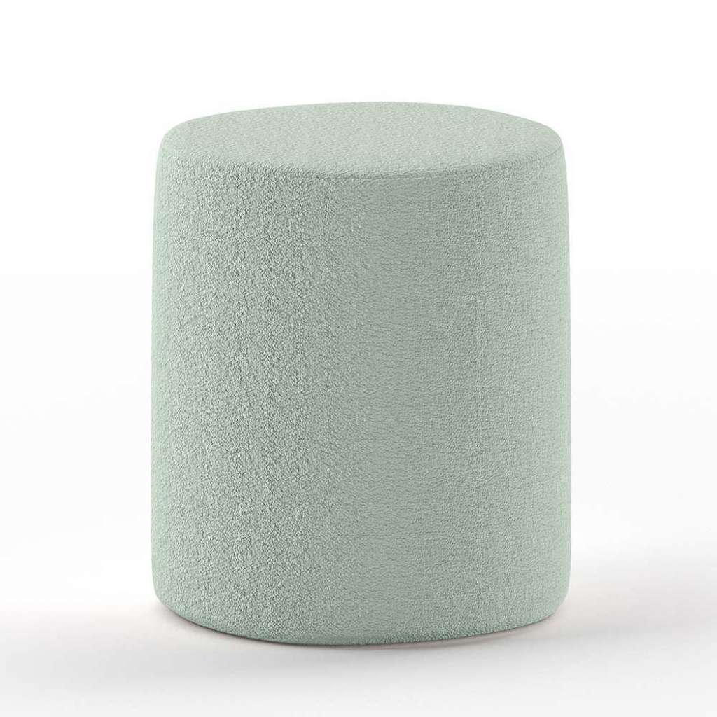Sitzhocker Boucle in Grün Skandi Design