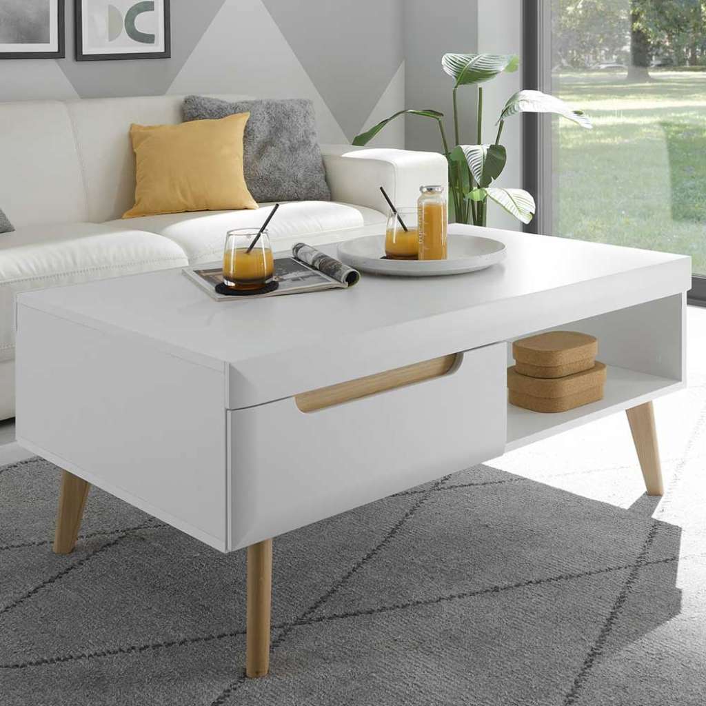 Sofatisch im Skandi Design 107 cm breit - 46 cm hoch