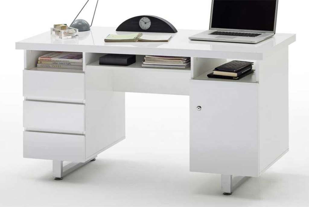 Computertisch mit hochglanz Lack 140 cm breit