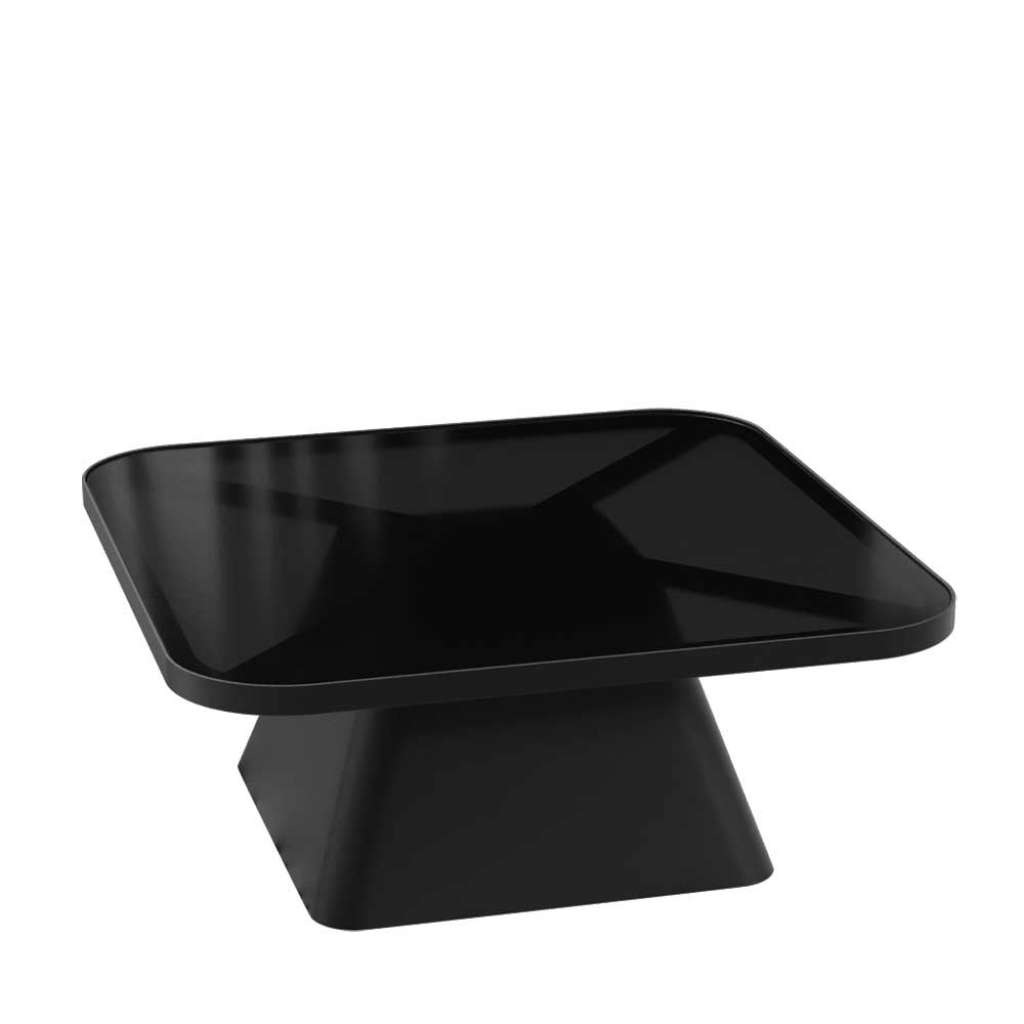 Couchtisch Sofatisch in quadratischer Form aus Glas und Stahl