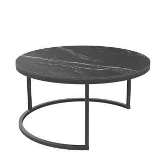 Couchtisch Salontisch in runder Form - Schwarz