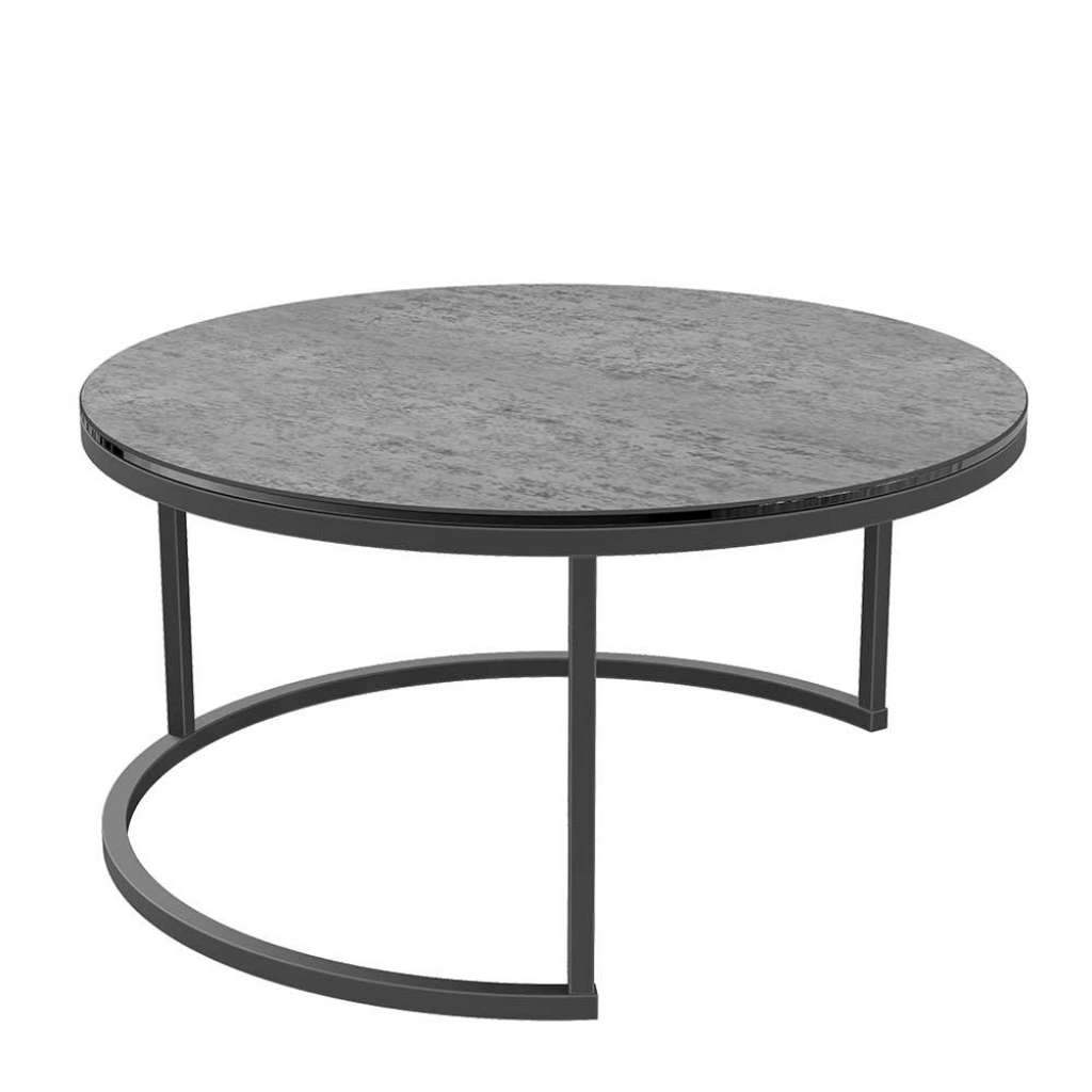 Couchtisch Wohnzimmertisch aus Metall mit Keramik Oberfläche