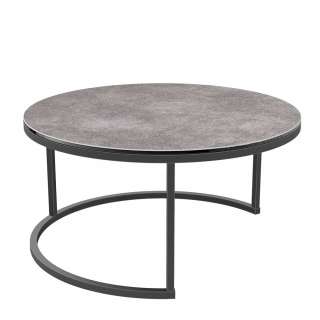 Couchtisch Wohnzimmertisch aus Metall mit Keramik Oberfläche