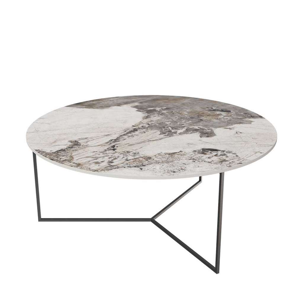 Wohnzimmer Tisch Runder Couchtisch 38 cm hoch mit Bügelgestell