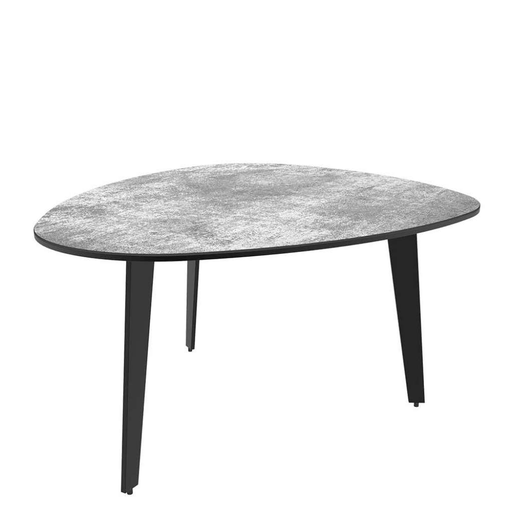 Couchtisch Sofatisch mit Keramik Oberfläche in Silbergrau