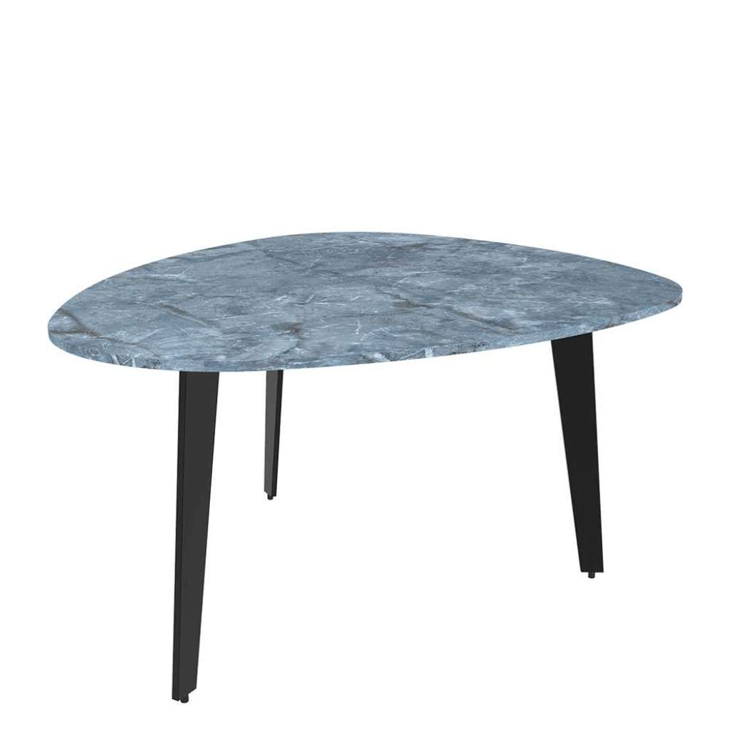 Couchtisch Sofatisch in Blautönen mit Keramikplatte