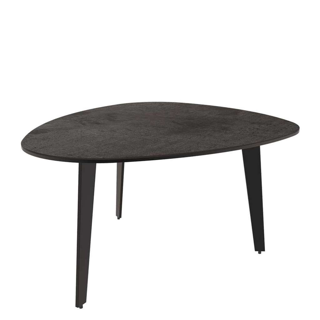 Couchtisch Sofatisch aus Keramik und Glas in Rostfarben und Schwarz